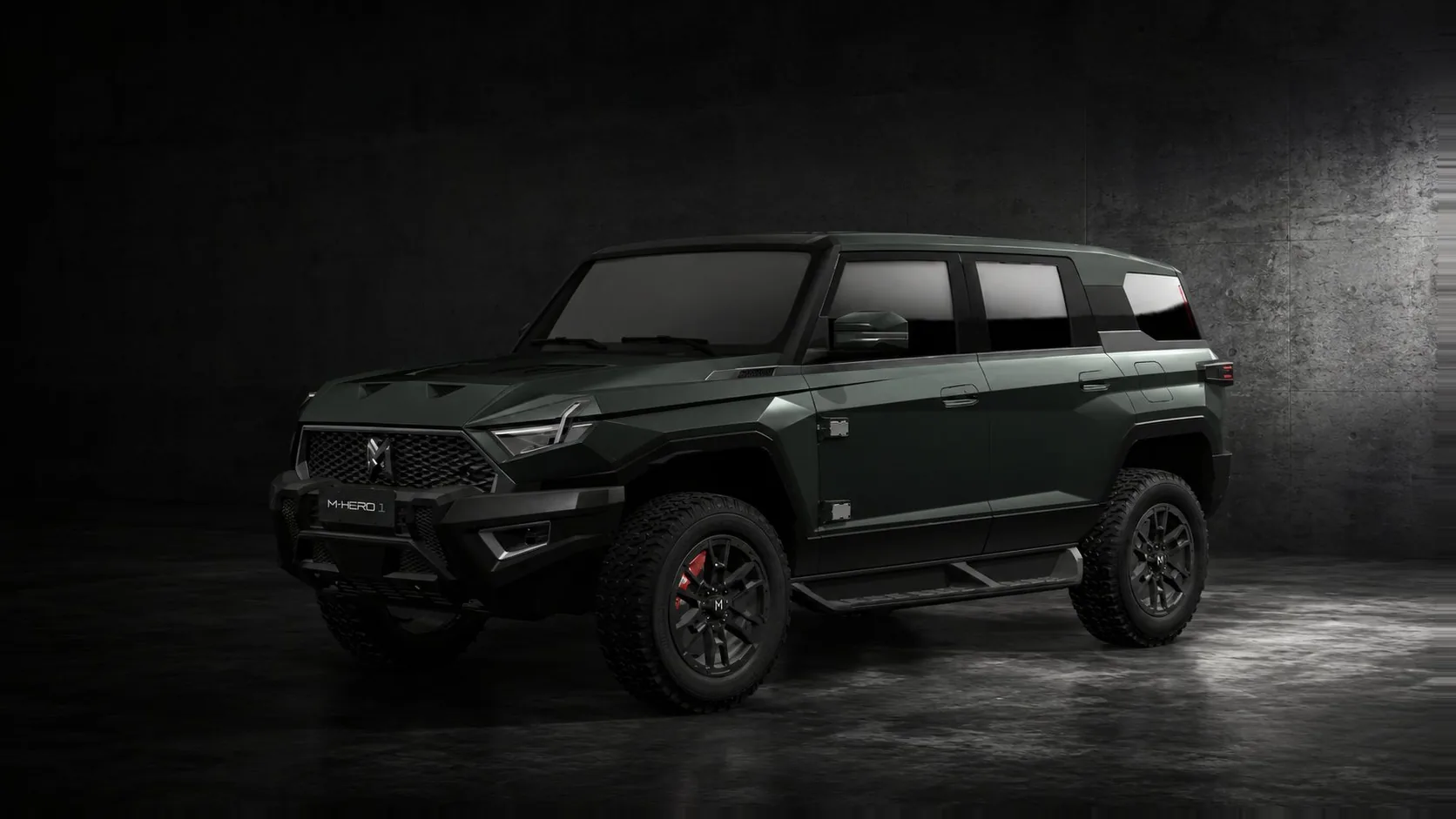 MHERO electric 4x4 SUV on a Lebanese mountain road