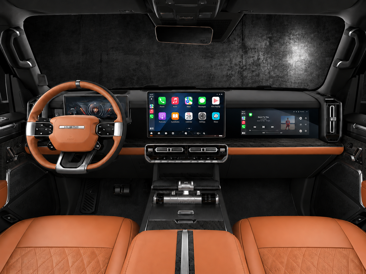 MHERO I interior — Caramel Nappa